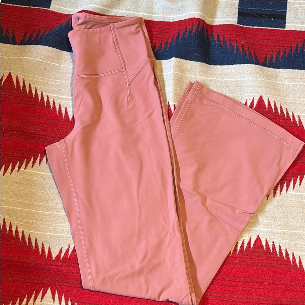 Women's lululemon groove high rise split hem flared pant Nulu* briar rose